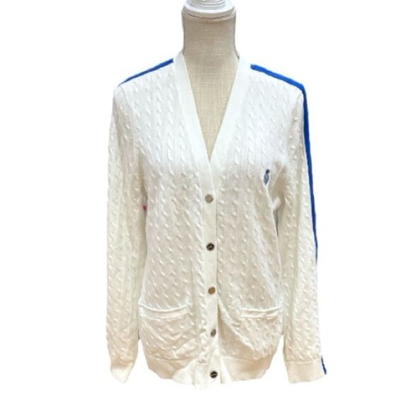 ✅SOLD✅Ralph Lauren Active Cable Knit White buttons up Cardigan Size XL - Picture 2 of 10